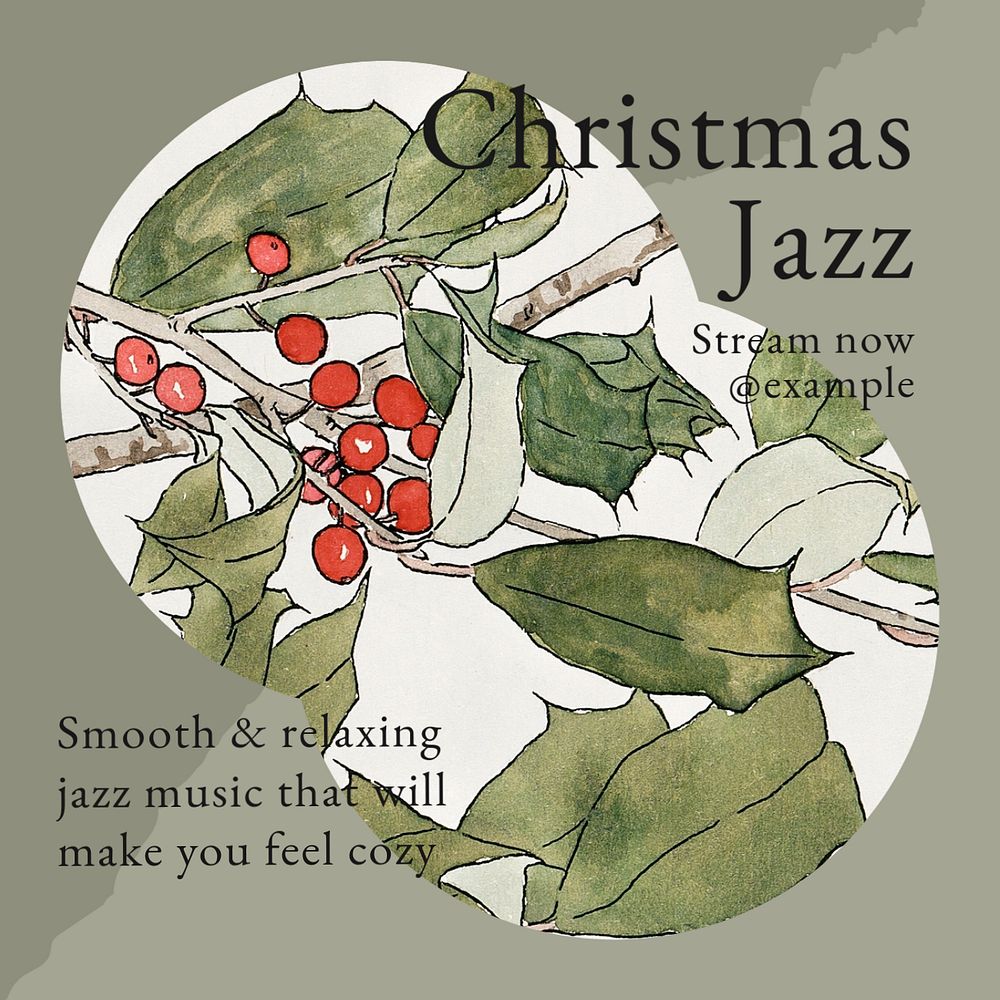 Christmas jazz Facebook post template, editable social media ad