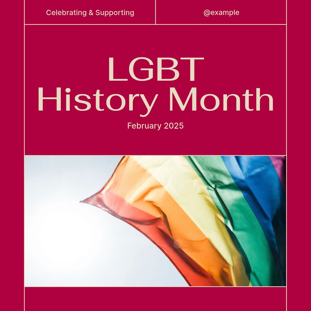 Lgbt history month Facebook post template, editable social media ad