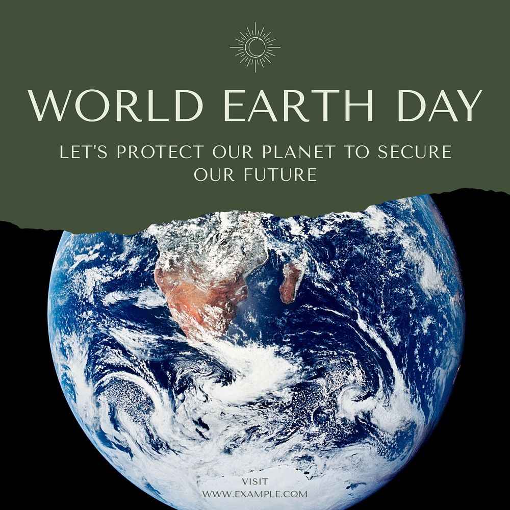 World earth day Facebook post template, editable social media ad