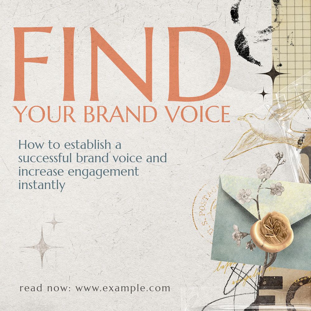 Brand voice Facebook post template, editable design