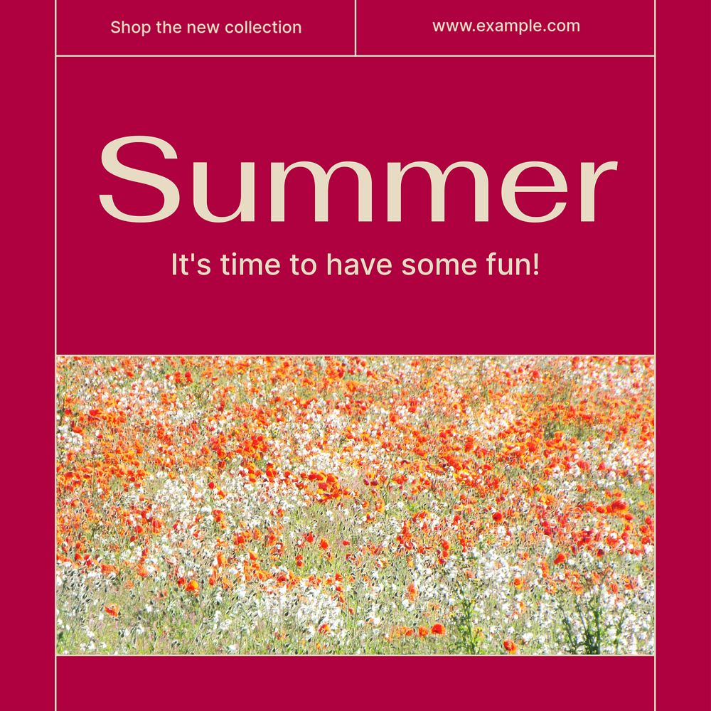 Summer collection Facebook post template, editable social media ad