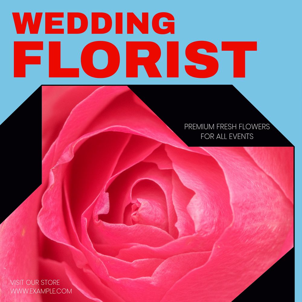 Wedding florist Instagram post template, editable design