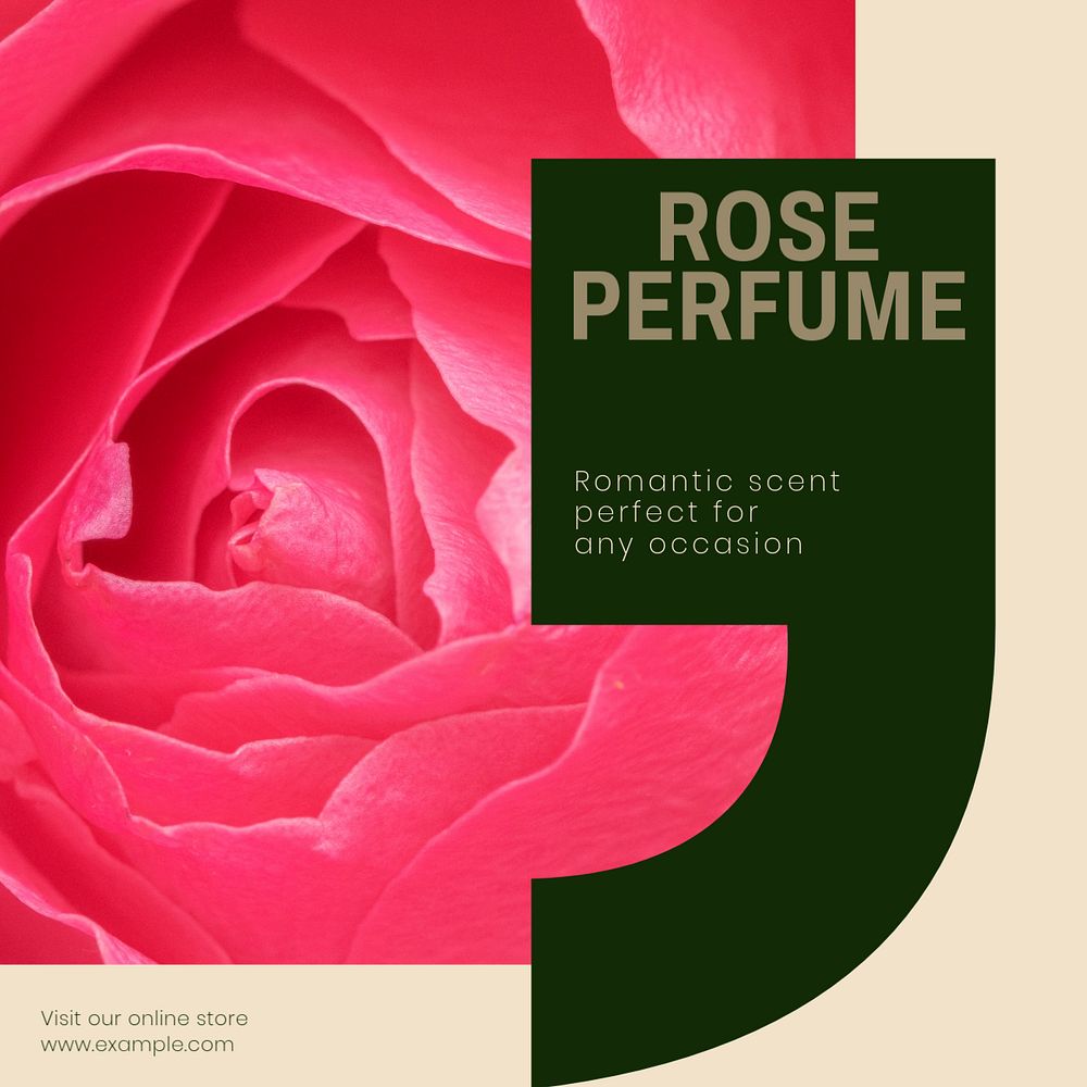 Rose perfume Instagram post template, editable design