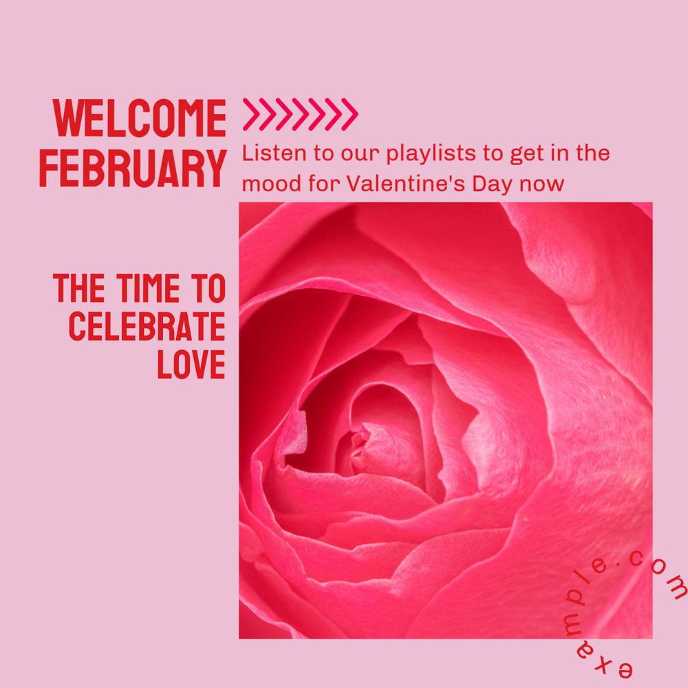 Welcome February Instagram post template, editable design