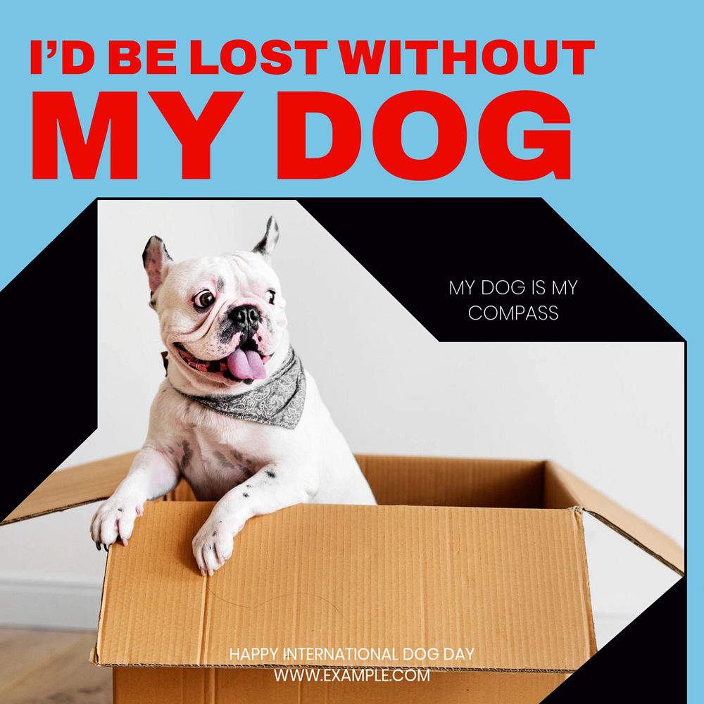 International Dog Day Instagram post template, editable design