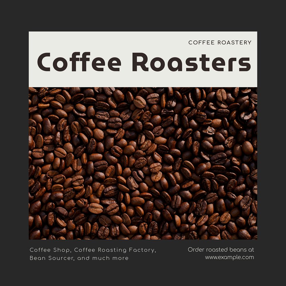 Coffee roasters Facebook post template, editable social media ad