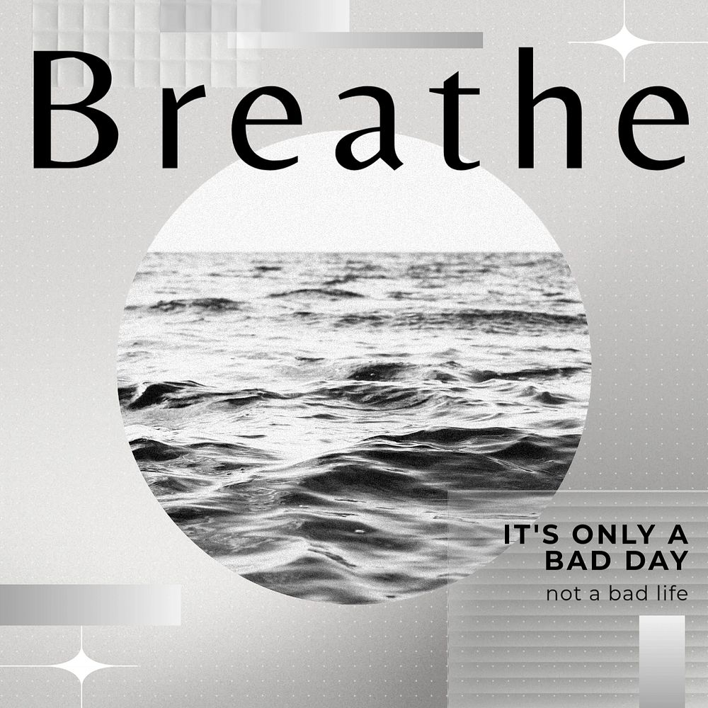 Breathe Instagram post template, editable text