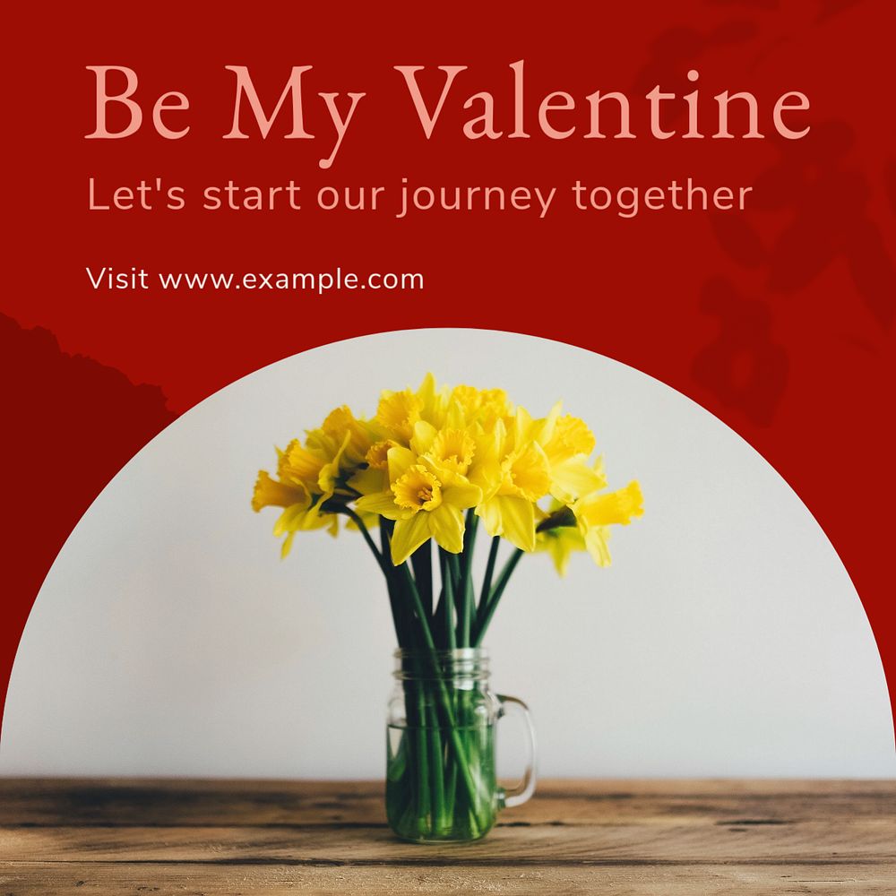 Valentine's day Facebook post template, editable social media ad