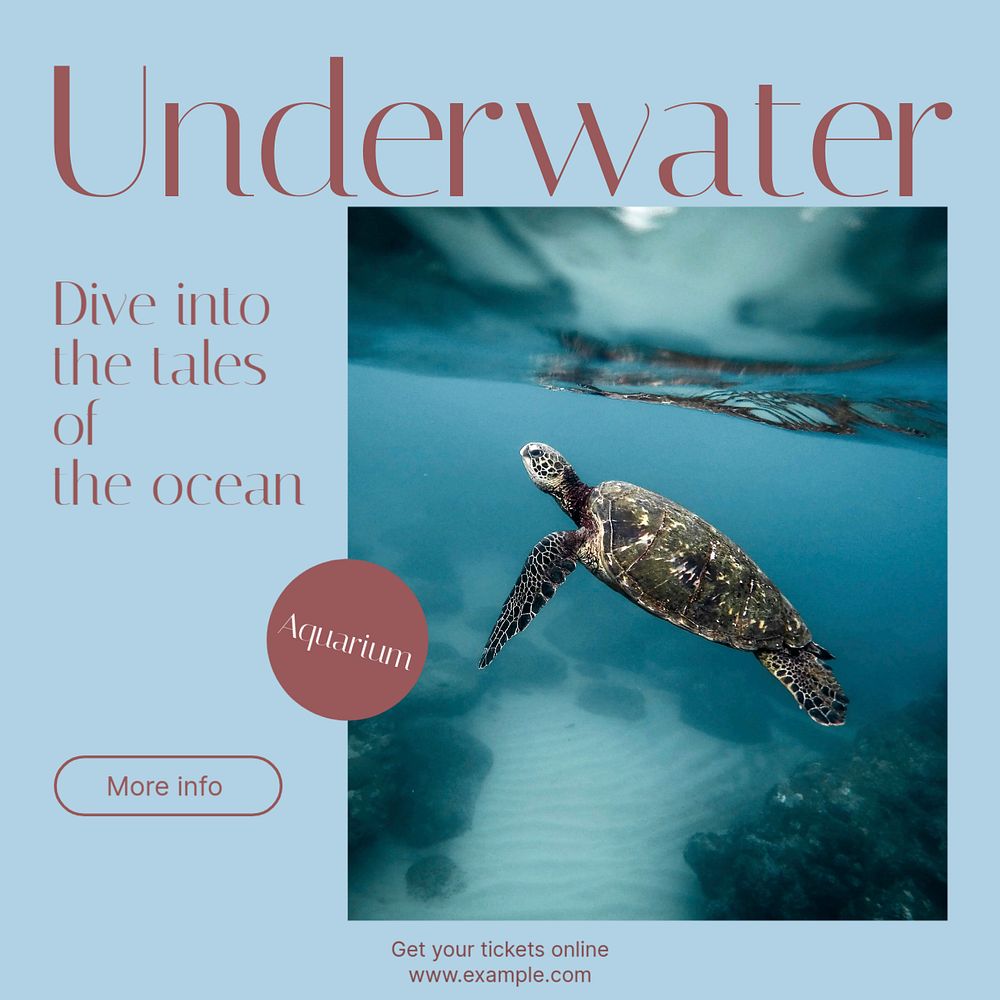 Underwater Facebook post template, editable social media ad