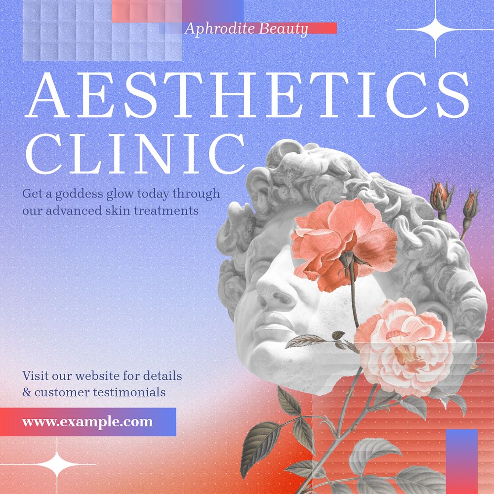 Aesthetics clinic Instagram post template, editable text