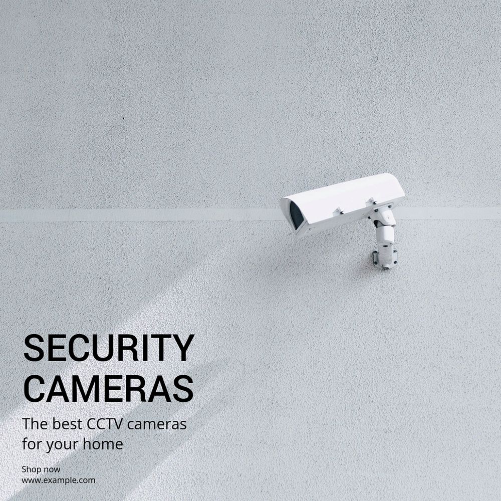 Security cameras Instagram post template, editable text