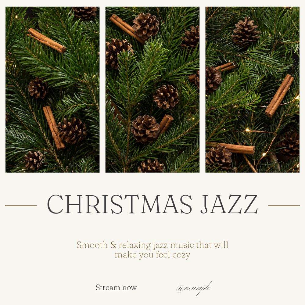 Christmas jazz Facebook post template, editable social media ad