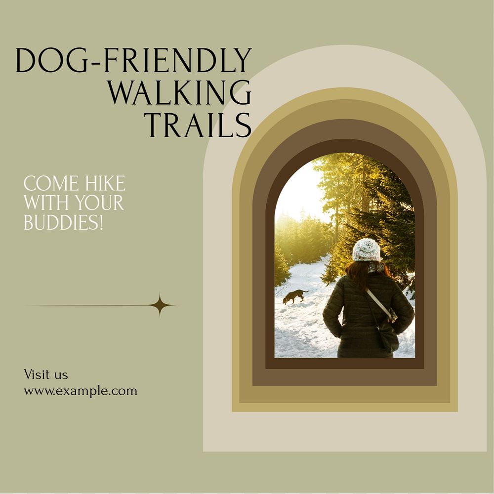 Dog-friendly Facebook post template, editable social media ad