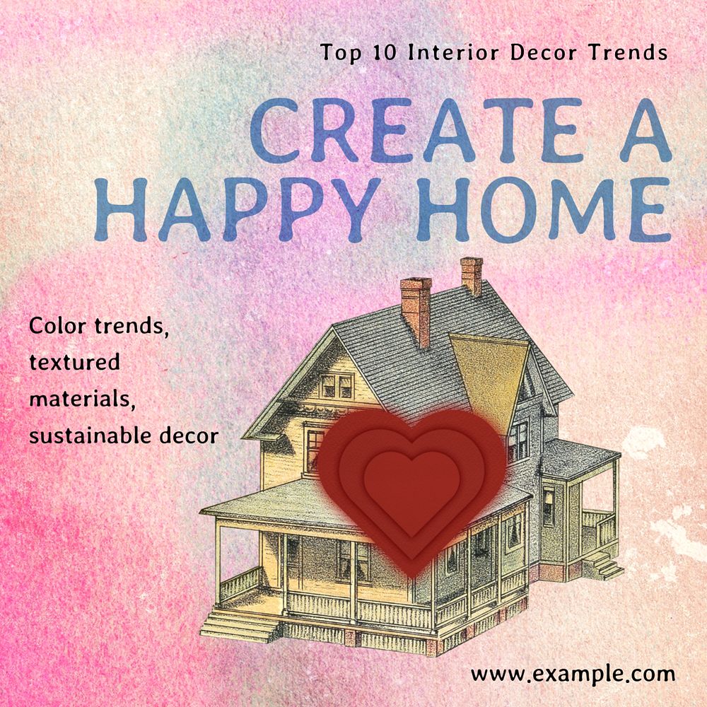 Happy home Facebook post template, editable design