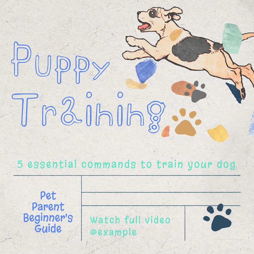 Dog training Facebook post template, editable design