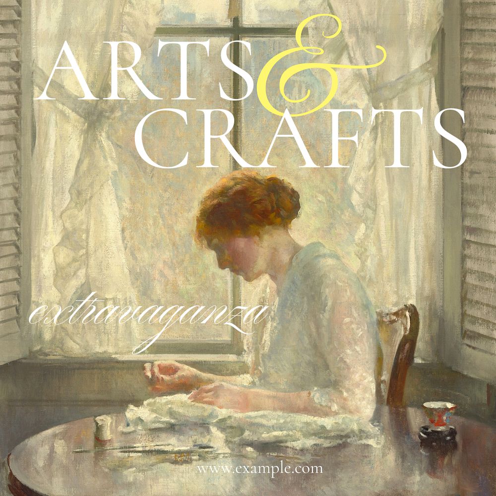 Arts & crafts event Instagram post template, editable design