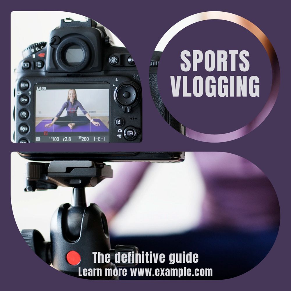 Sports vlogging Instagram post template, editable design