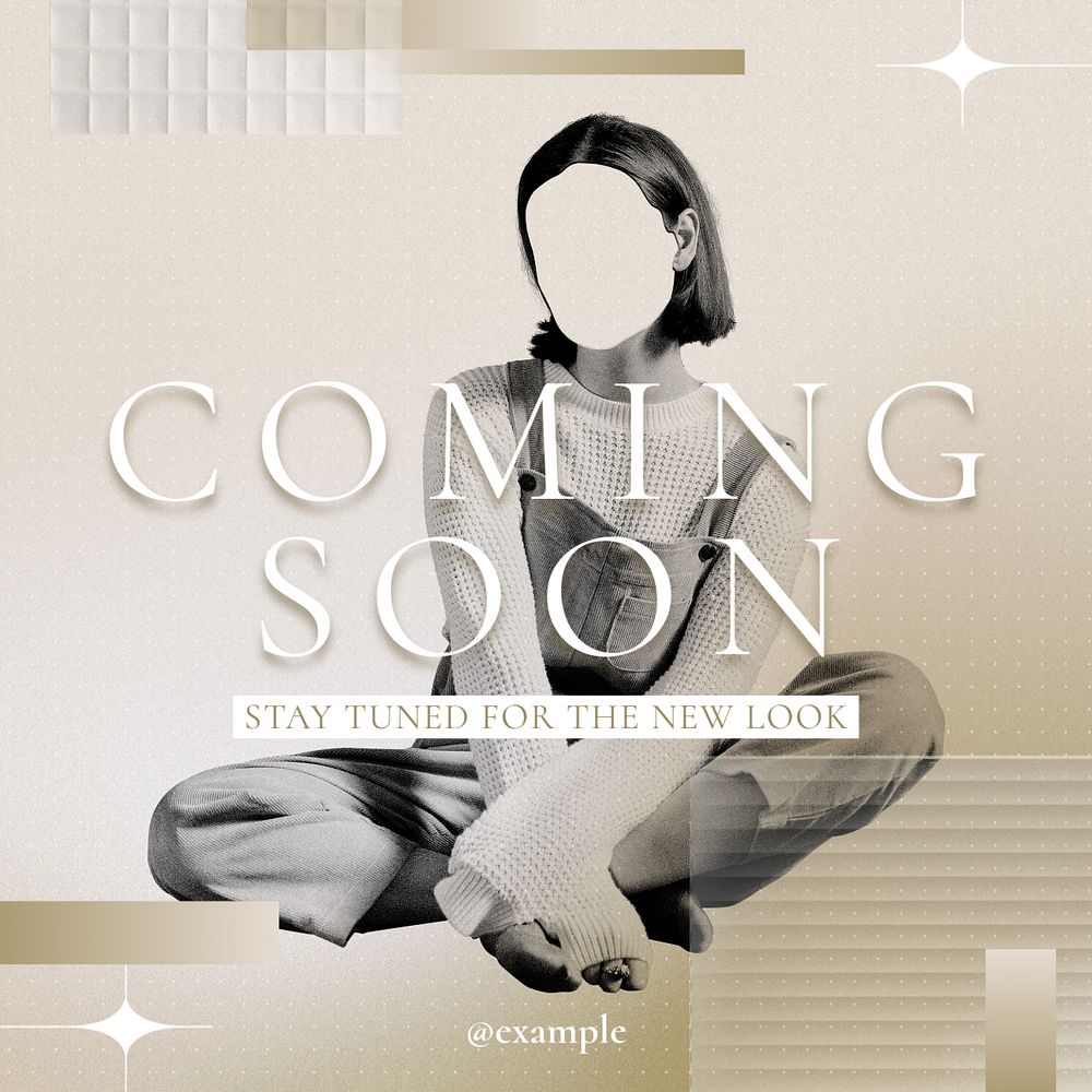 Coming soon Instagram post template, editable design