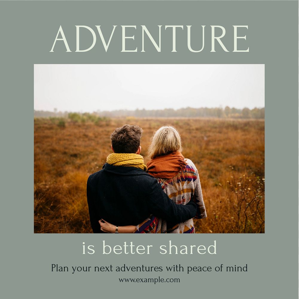 Adventure together Facebook post template, editable social media ad