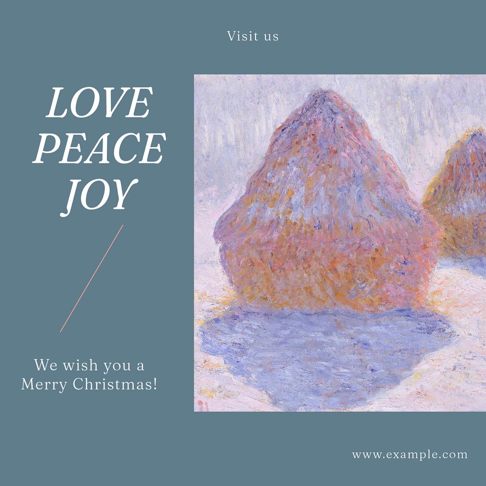 Love, peace & joy Facebook post template, editable social media ad