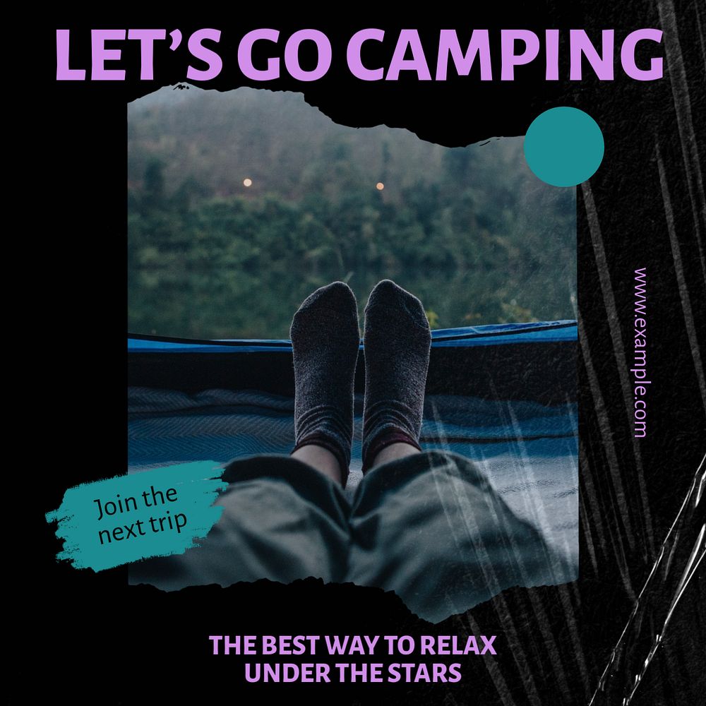 Camping Instagram post template, editable design