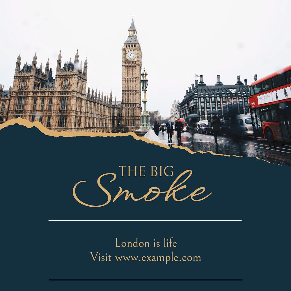 London Facebook post template, editable social media ad