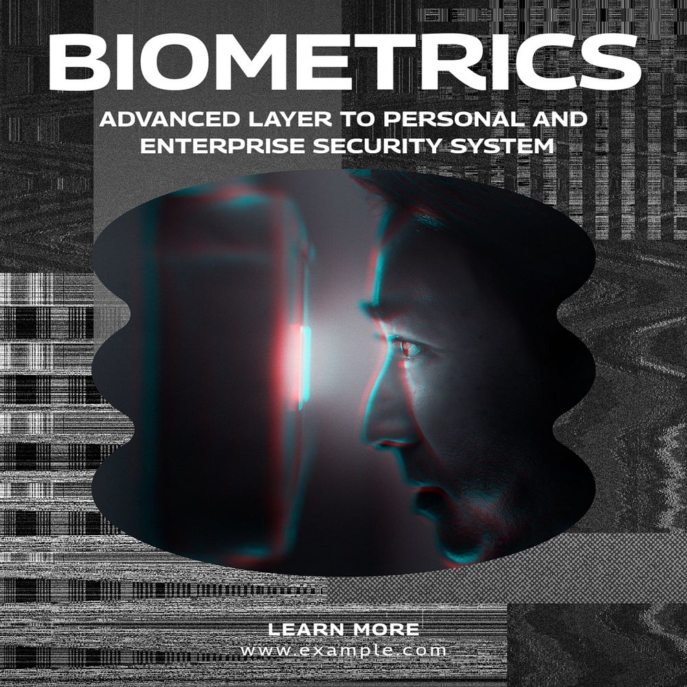 Biometrics Instagram post template, editable text