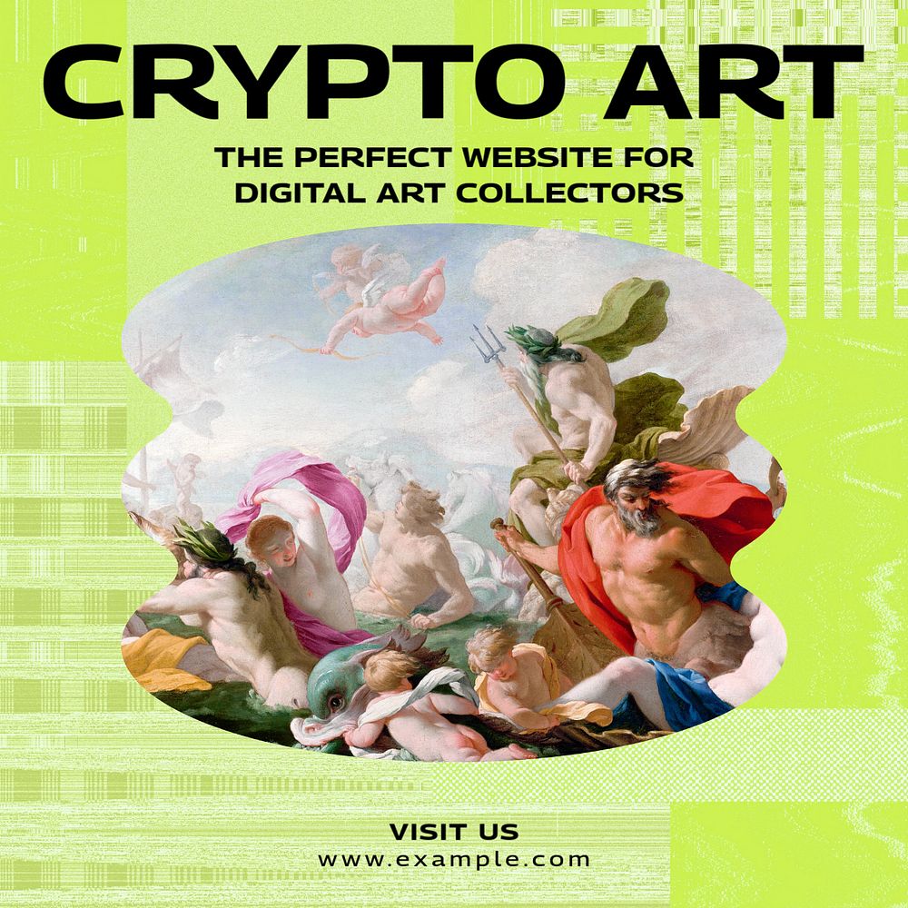 Crypto art Instagram post template, editable text