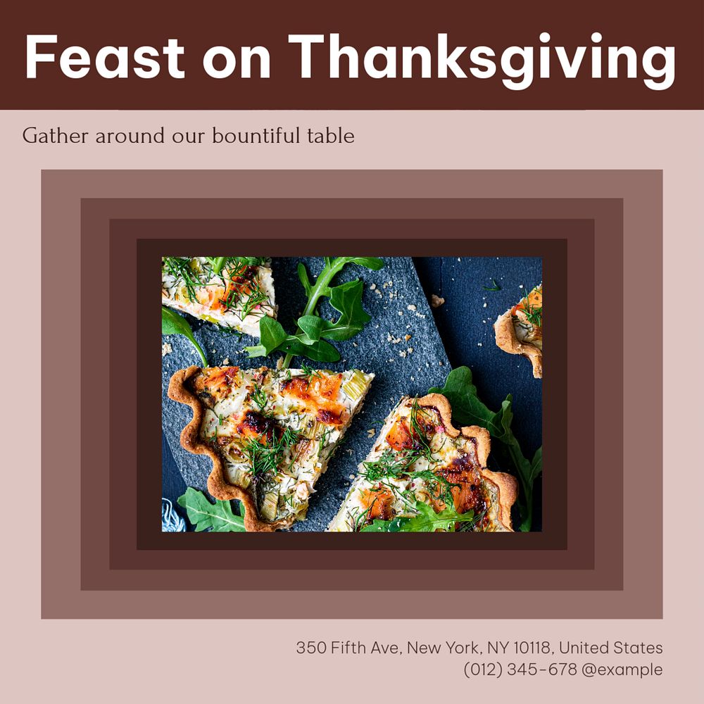 Thanksgiving dinner holiday Facebook post template, editable social media ad