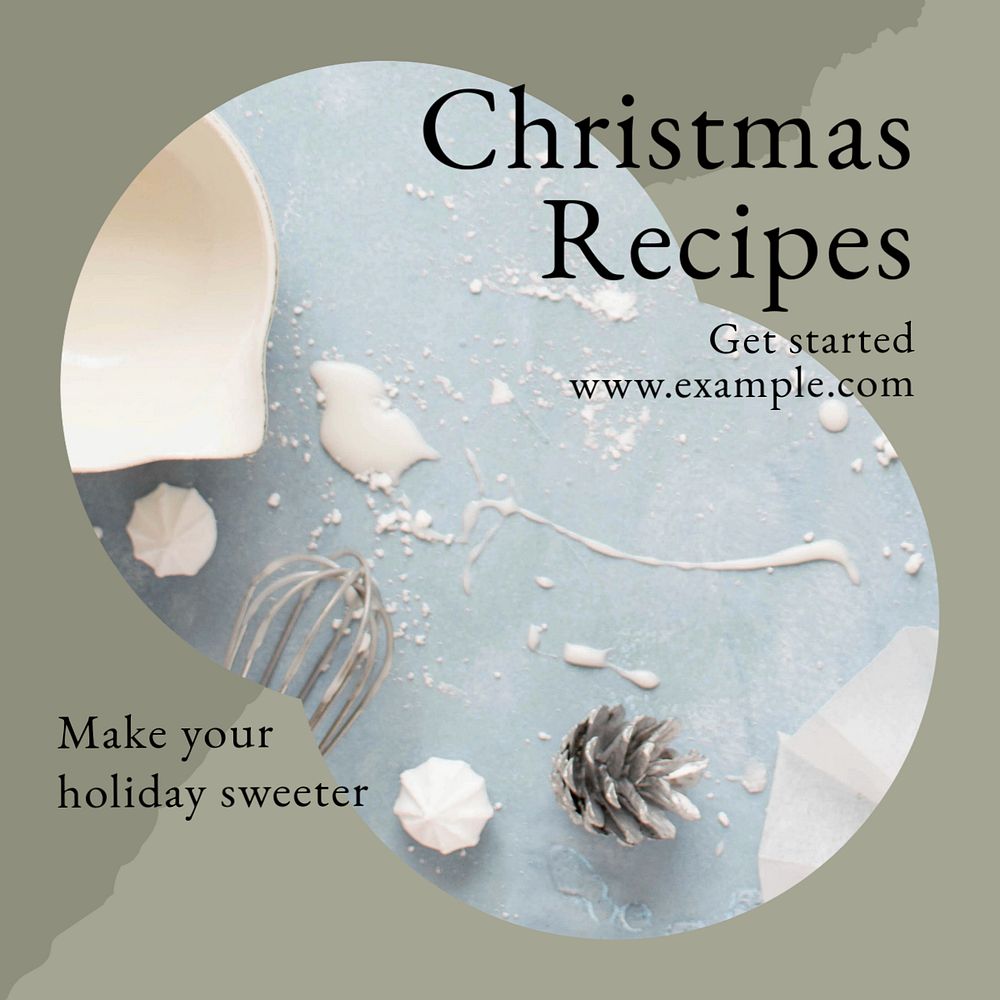 Christmas recipe Facebook post template, editable social media ad