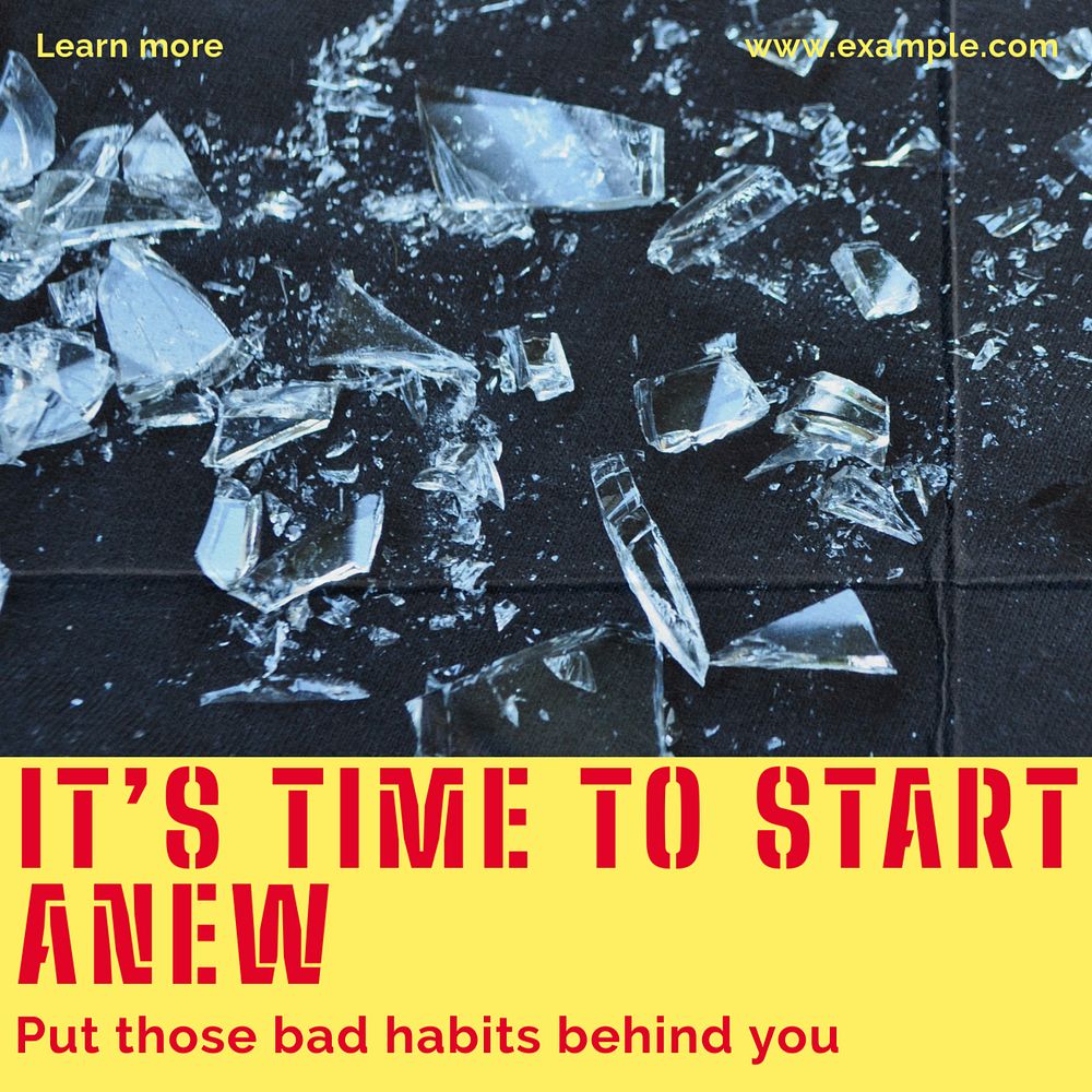 Bad habits Instagram post template, editable design