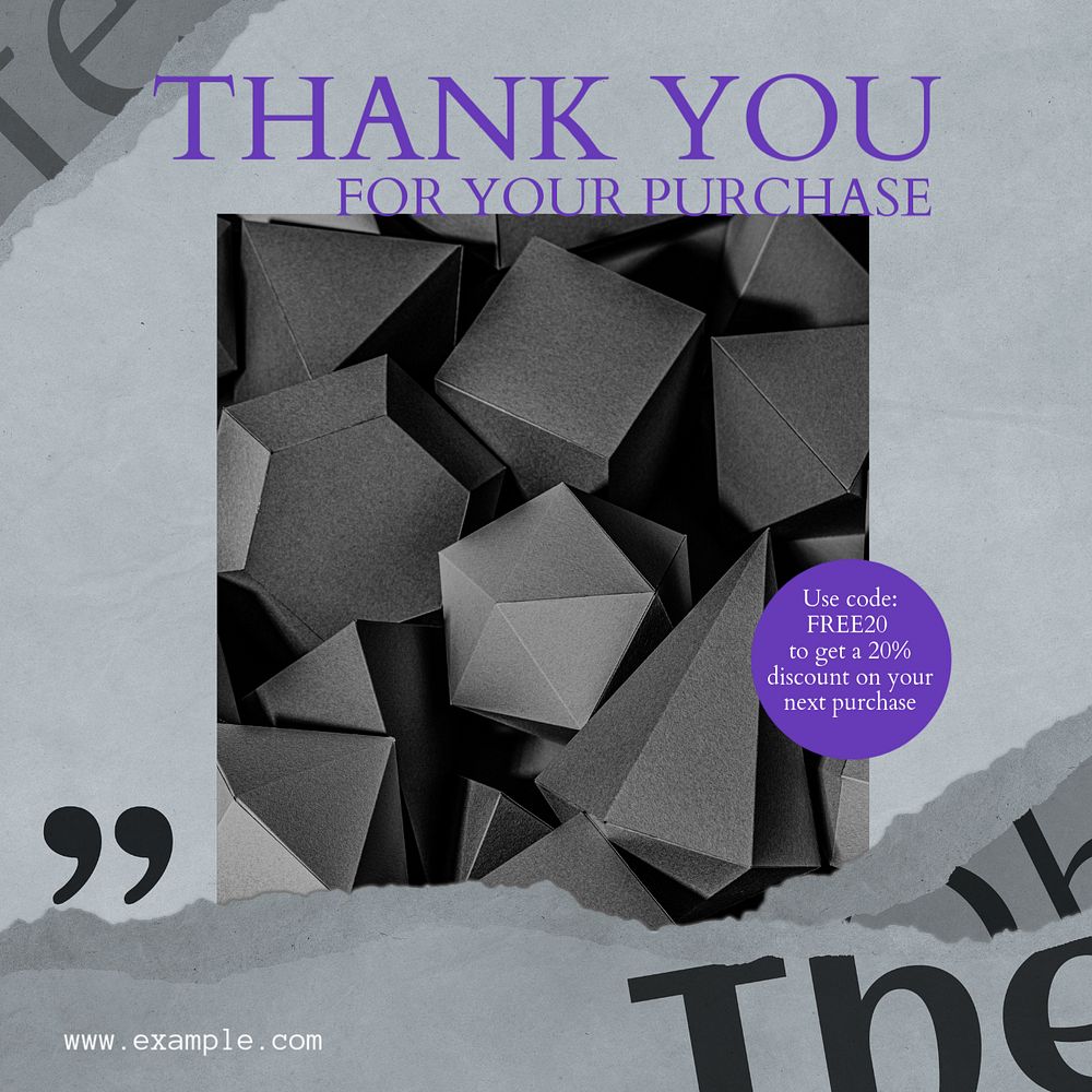 Thank you customers Facebook post template, editable social media ad