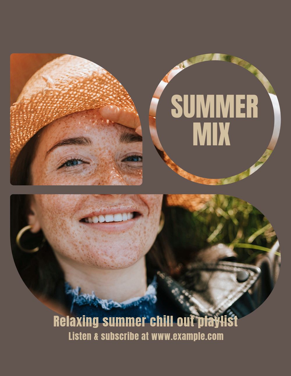 Summer mix flyer template, editable text