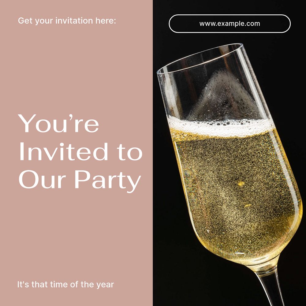 Party invitation Facebook post template, editable social media ad