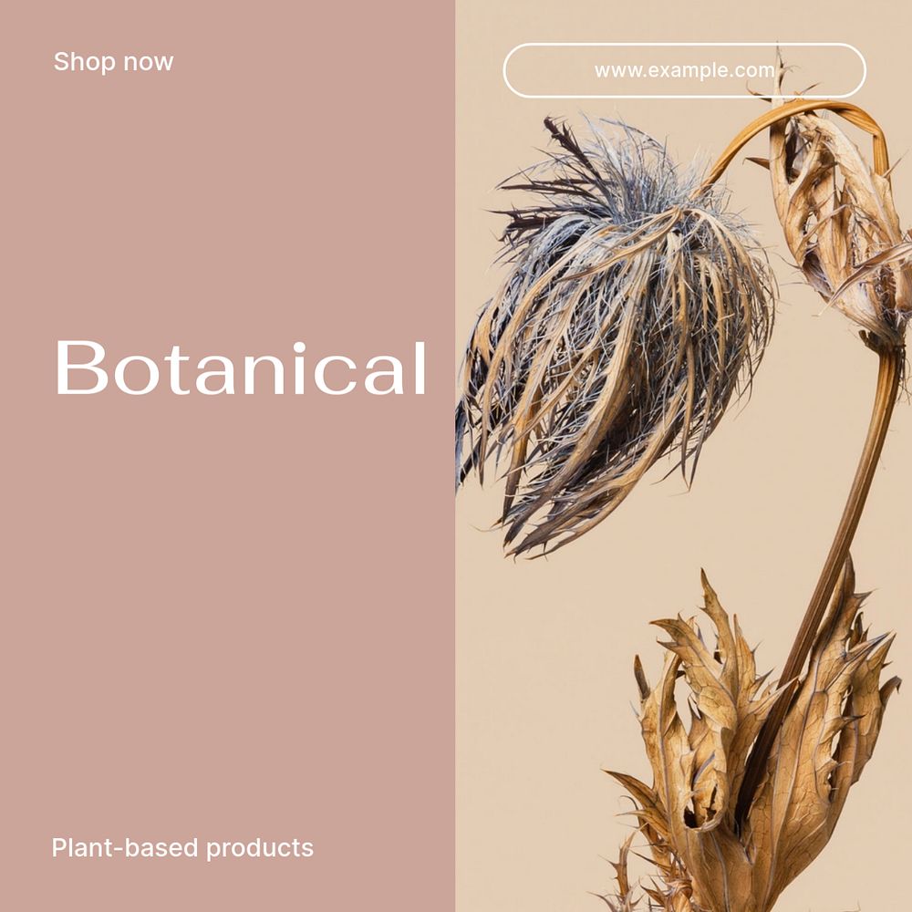 Botanical products Facebook post template, editable social media ad