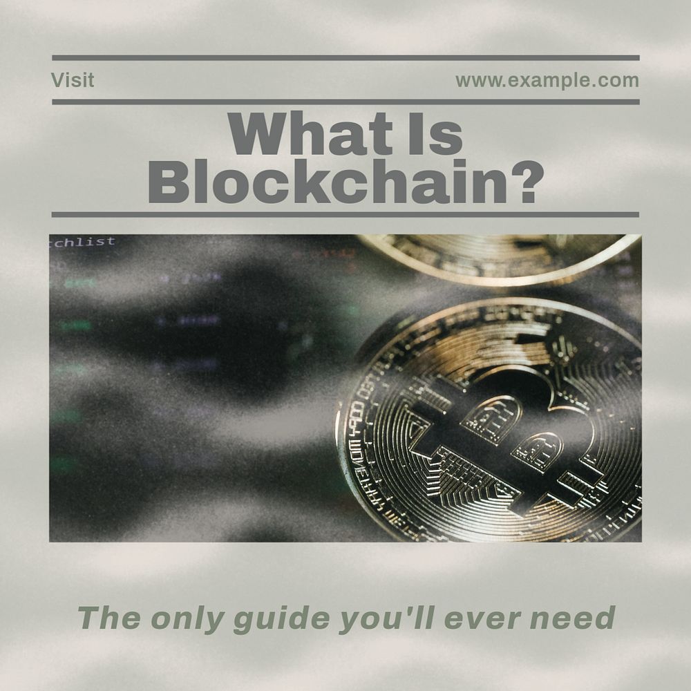Blockchain Instagram post template, editable design