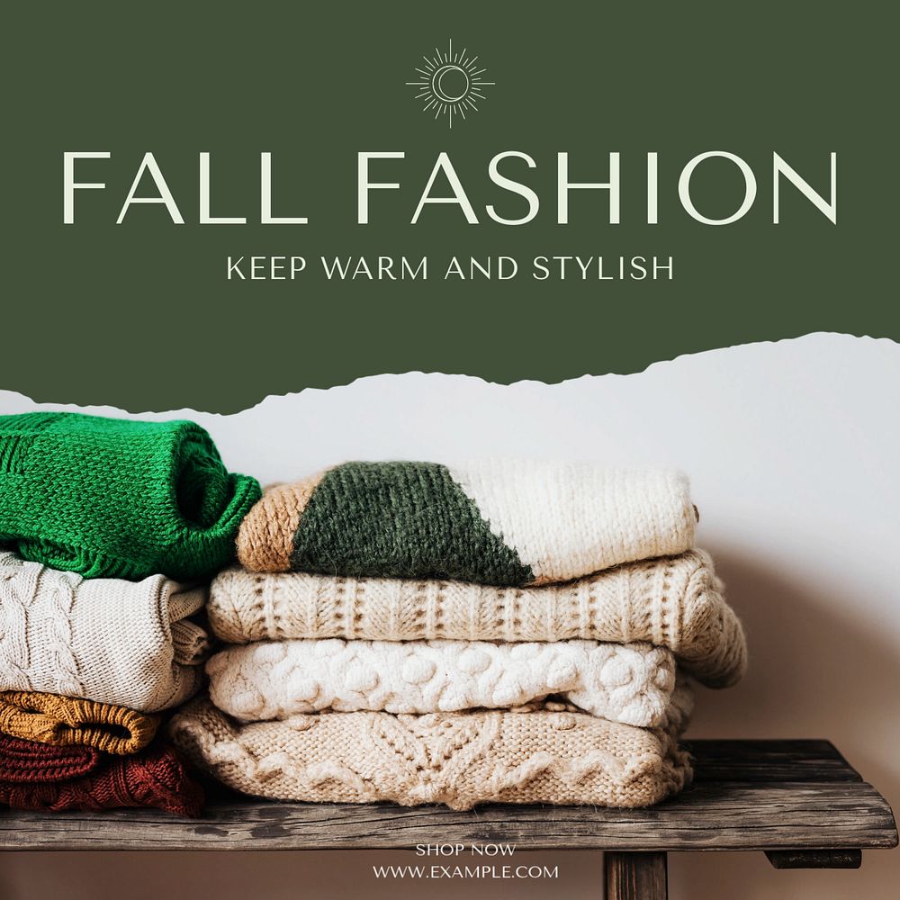 Fall fashion Facebook post template, editable social media ad