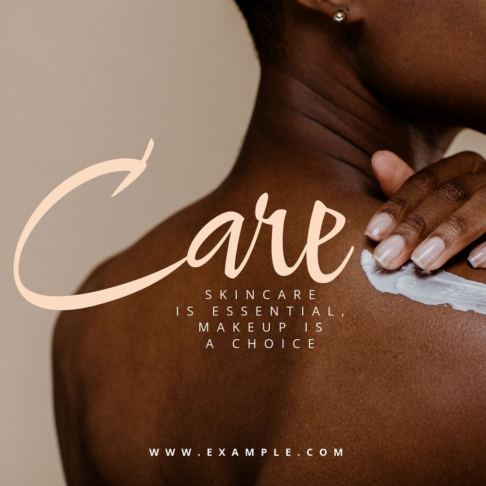 Skincare & makeup Instagram post template, editable text