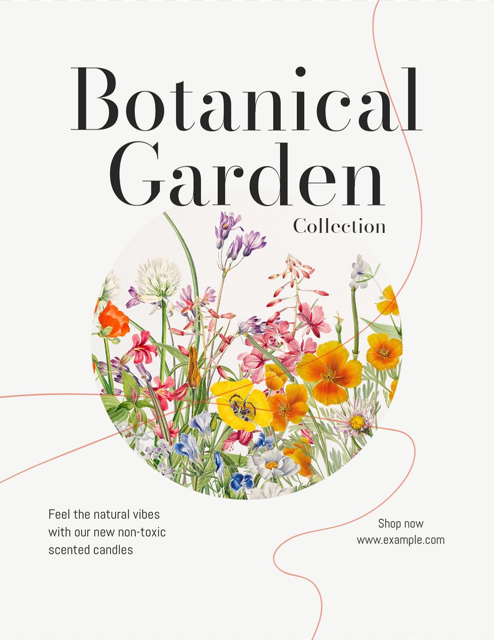 Botanical garden collection flyer template, editable text & design