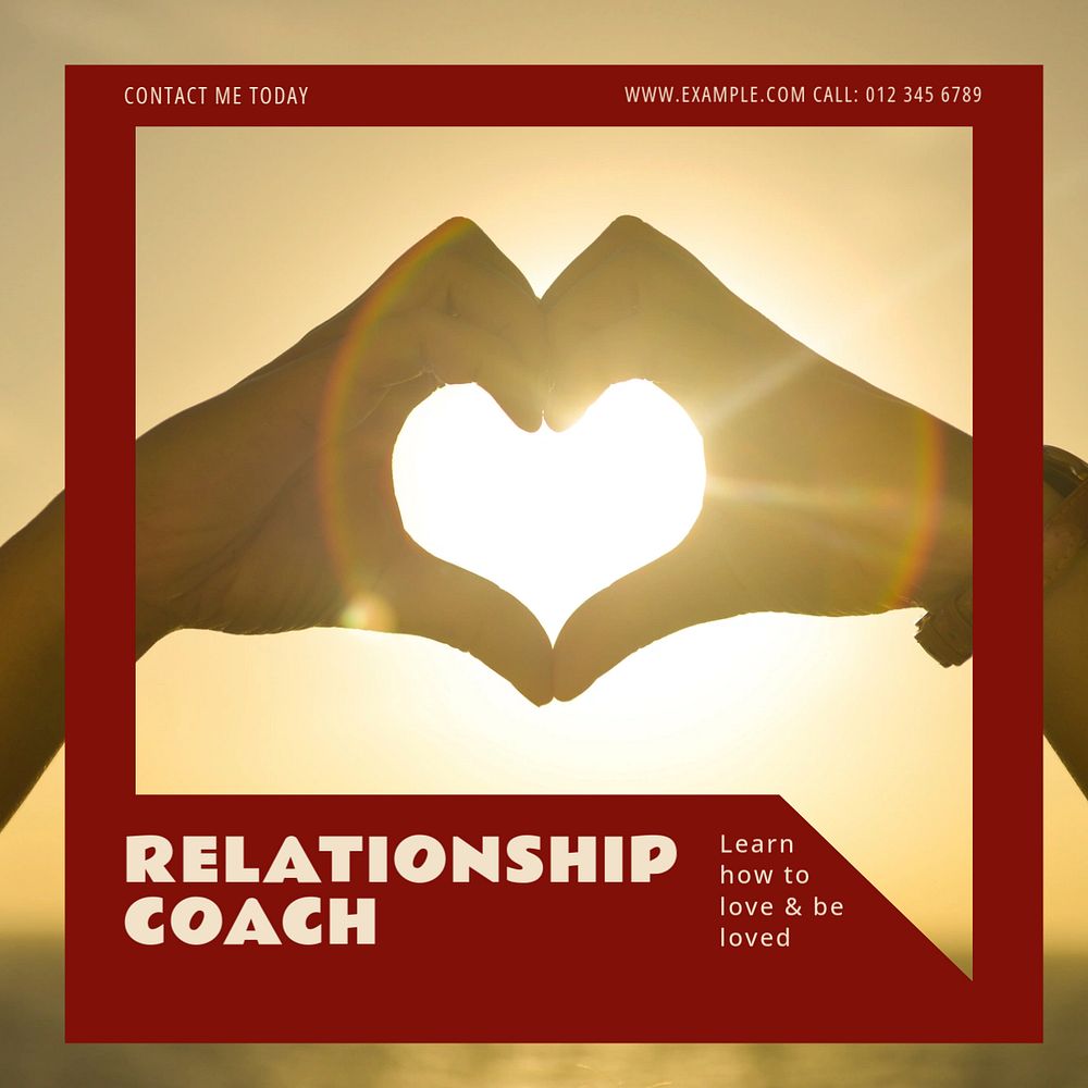 Relationship coach Instagram post template, editable design