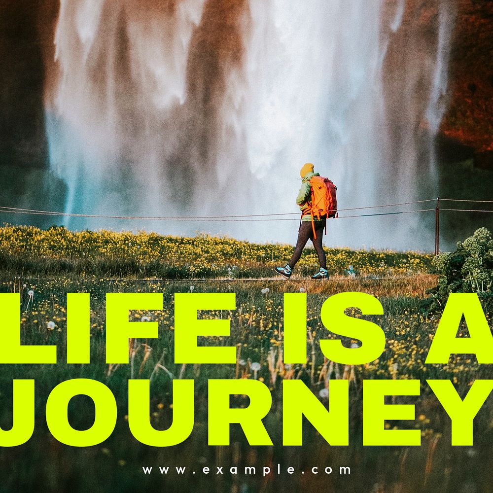 Life is a journey Instagram post template, editable text