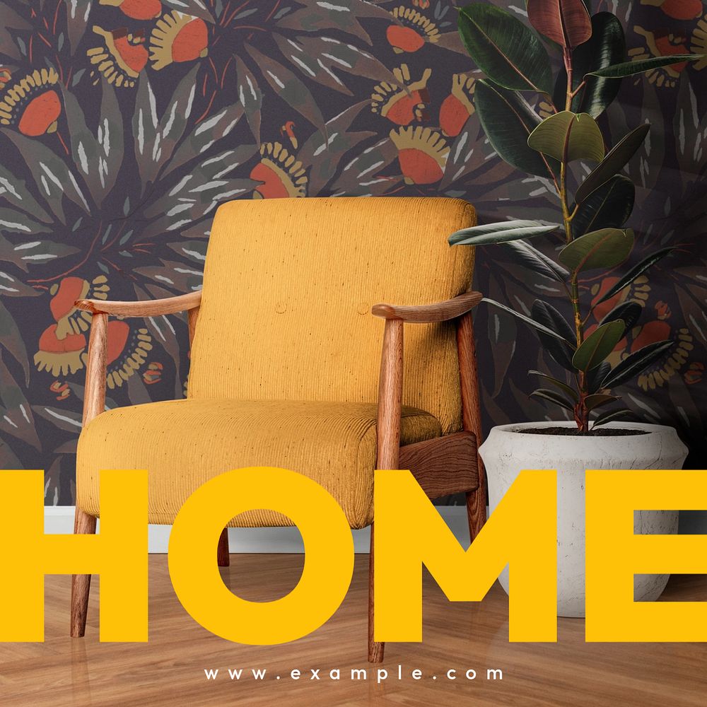 Home Instagram post template, editable text