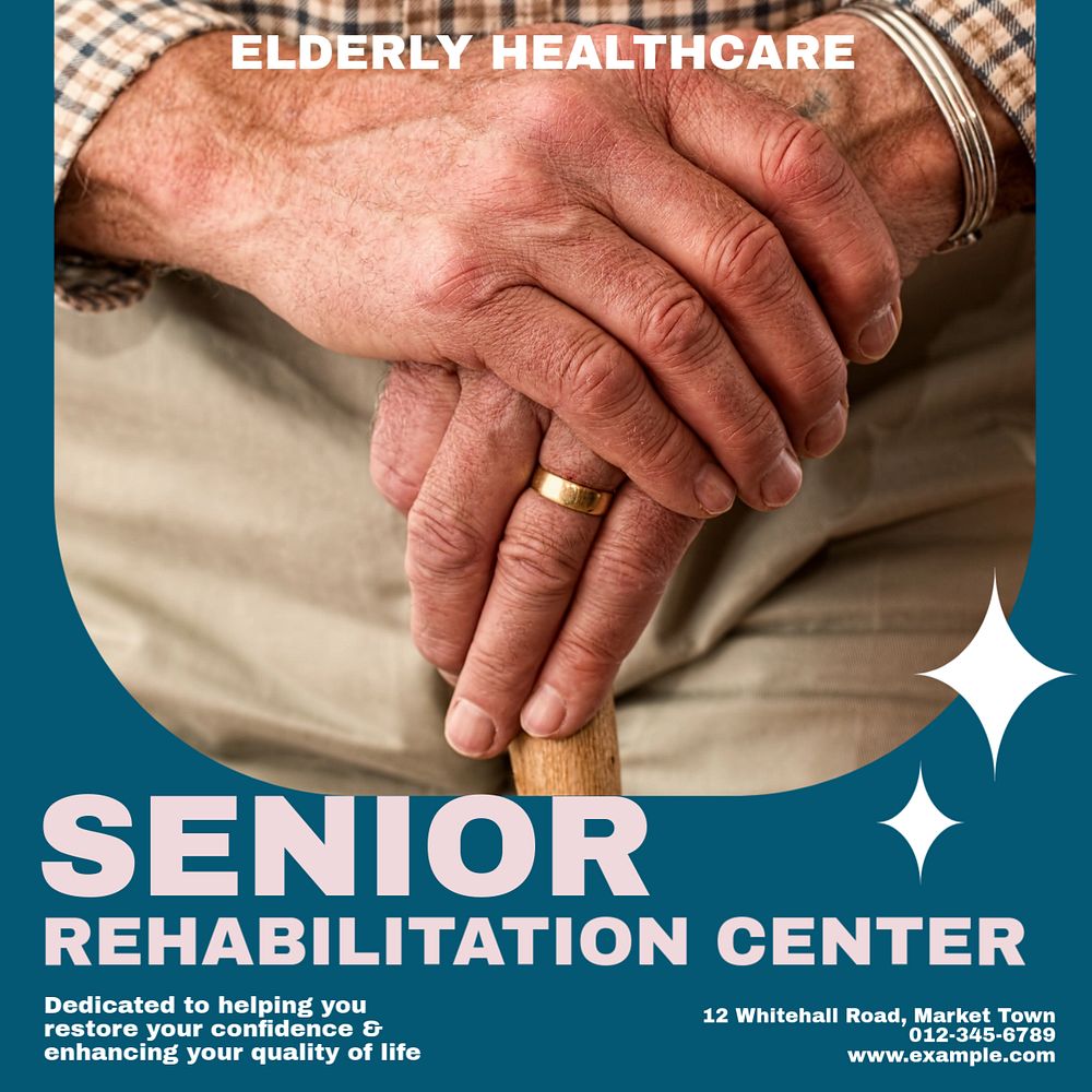 Senior rehabilitation Instagram post template, editable design