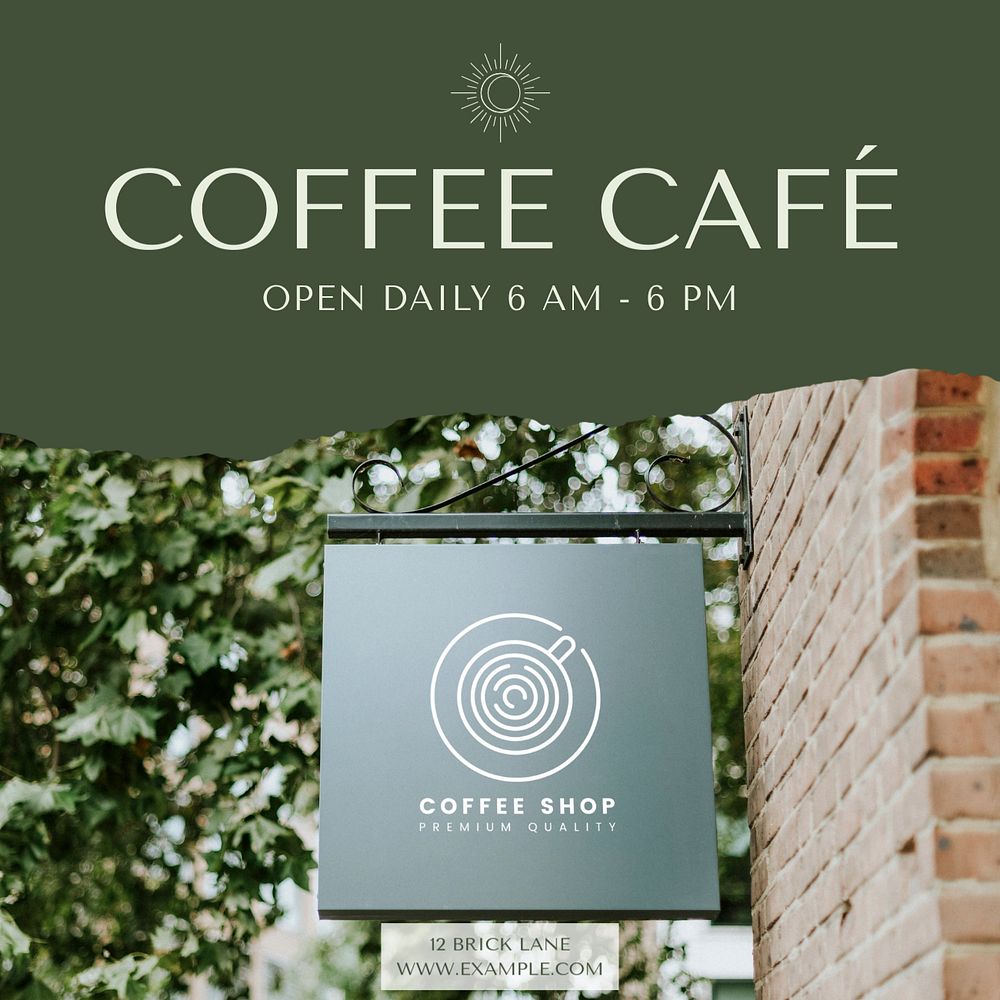 Coffee cafe Facebook post template, editable social media ad