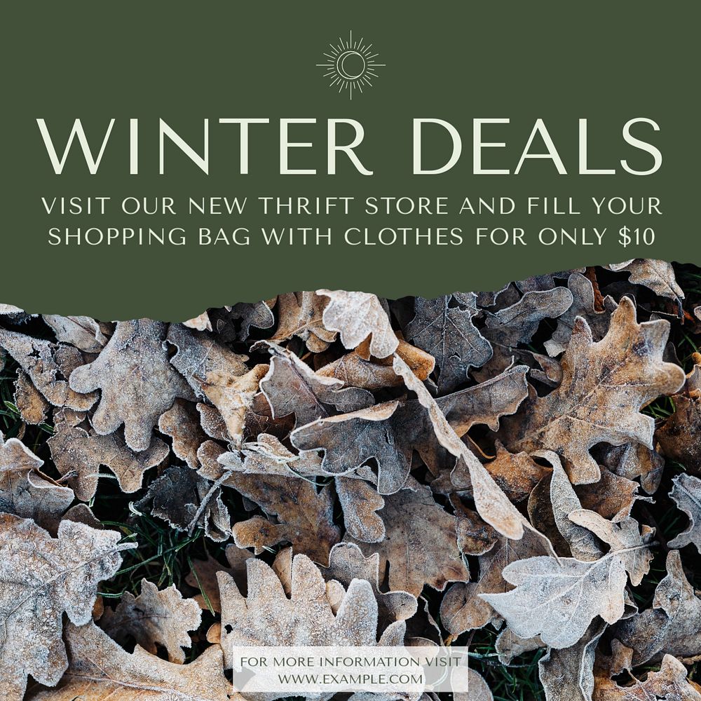 Winter deals Facebook post template, editable social media ad