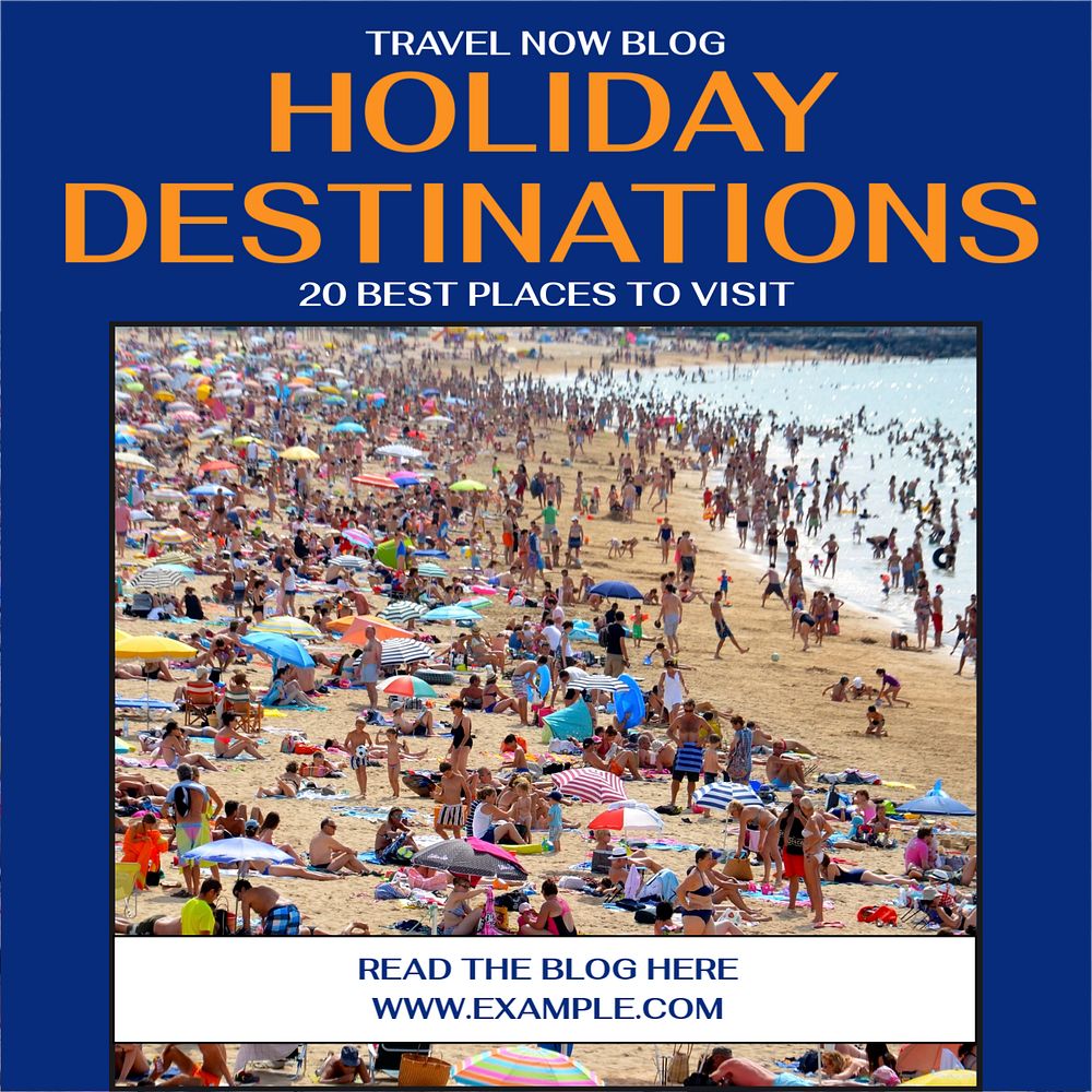 Holiday destinations Instagram post template, editable design