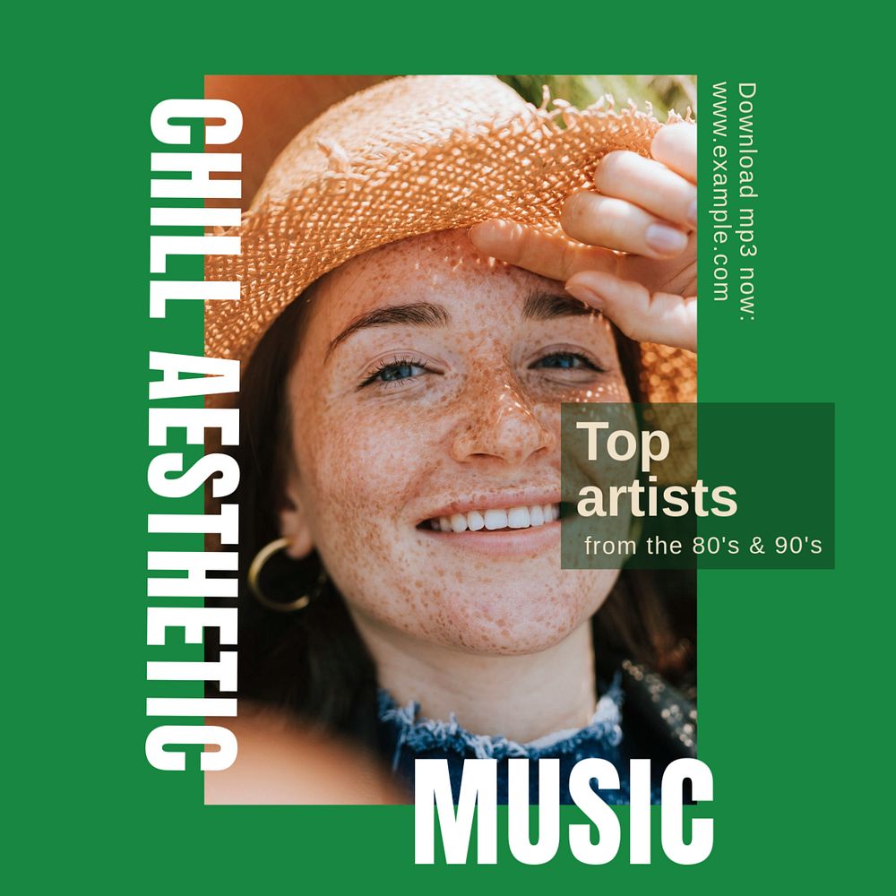 Chill aesthetic music Instagram post template, editable design