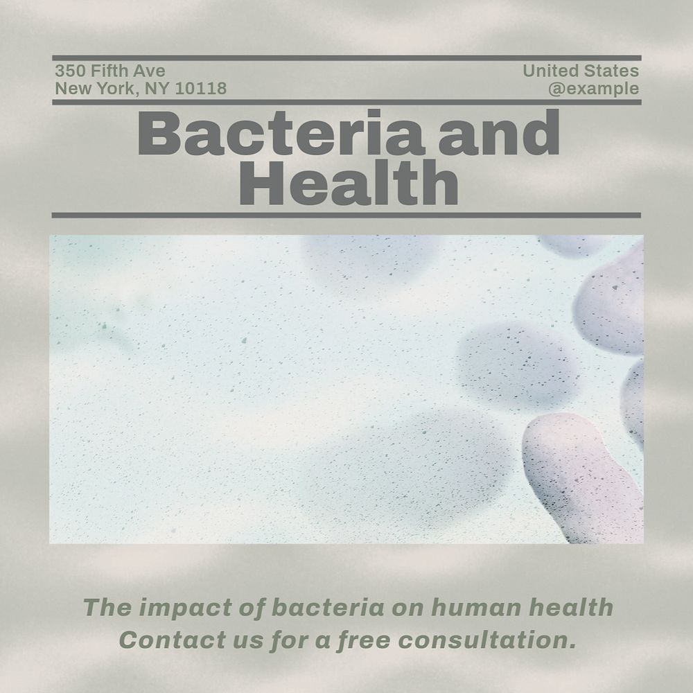 Bacteria and health Instagram post template, editable design