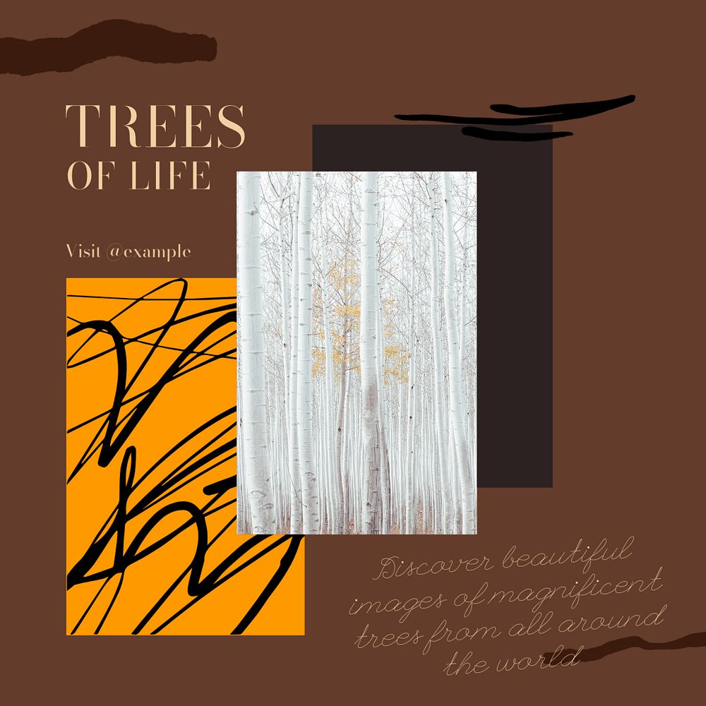 Trees of life Facebook post template, editable social media ad