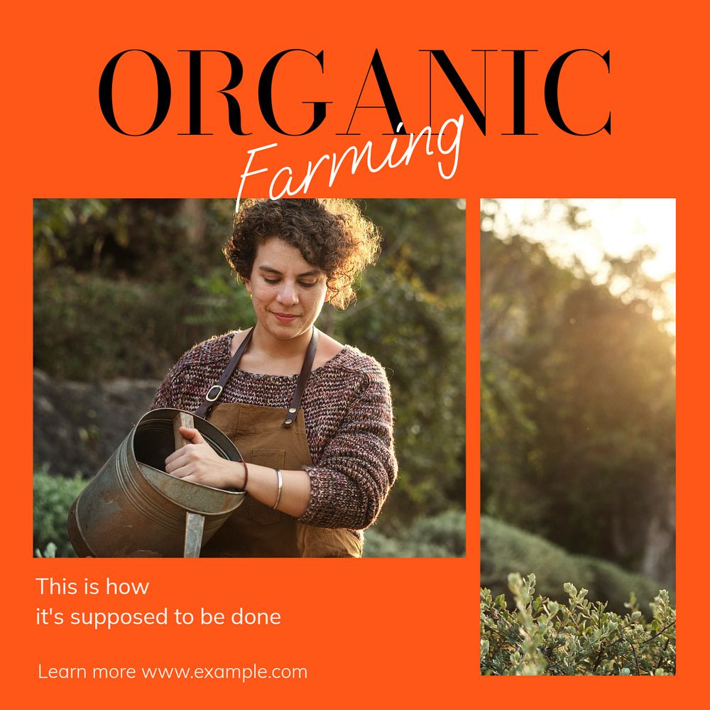 Organic farming Instagram post template, editable text